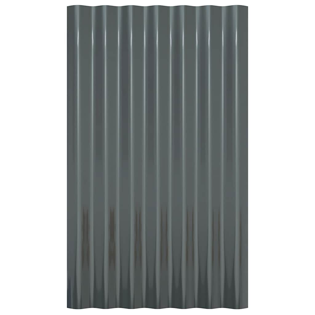 vidaXL Roof Panels 36 pcs Galvanised Steel Anthracite 60x36 cm 4