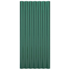 vidaXL Roof Panels 12 pcs Galvanised Steel Green 80x36 cm 4