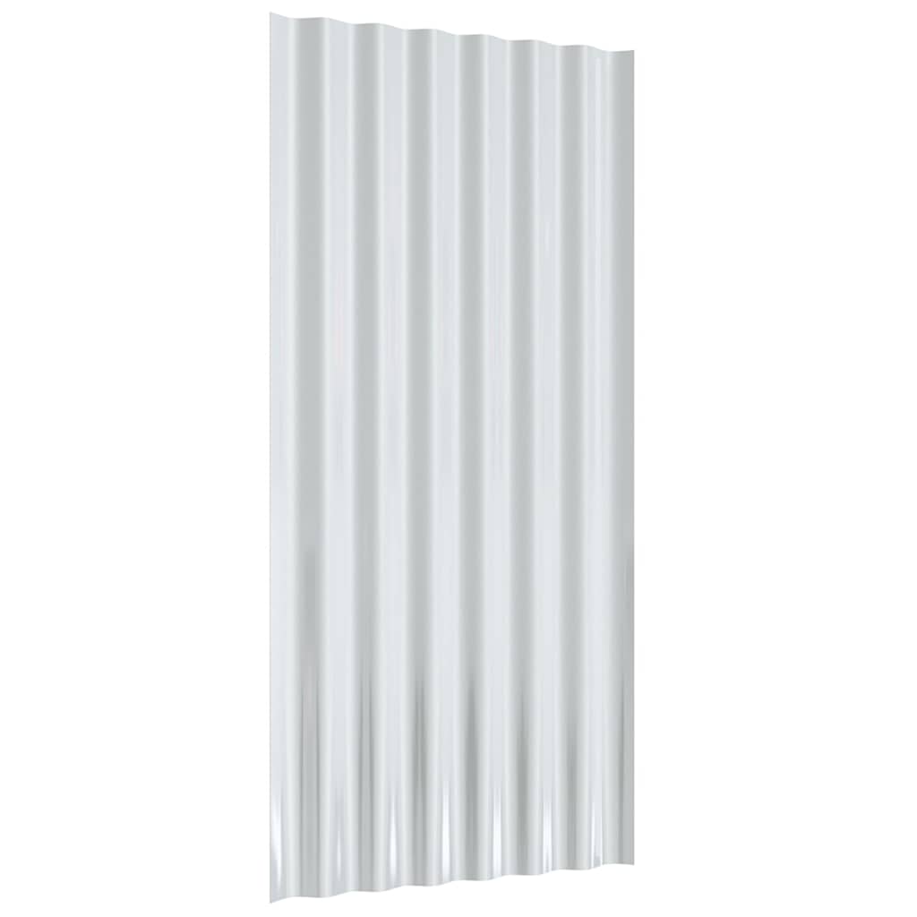 vidaXL Roof Panels 12 pcs Galvanised Steel Grey 80x36 cm 5