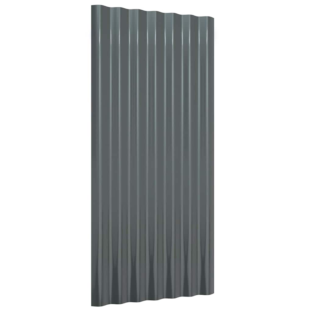 vidaXL Roof Panels 12 pcs Galvanised Steel Anthracite 80x36 cm 3