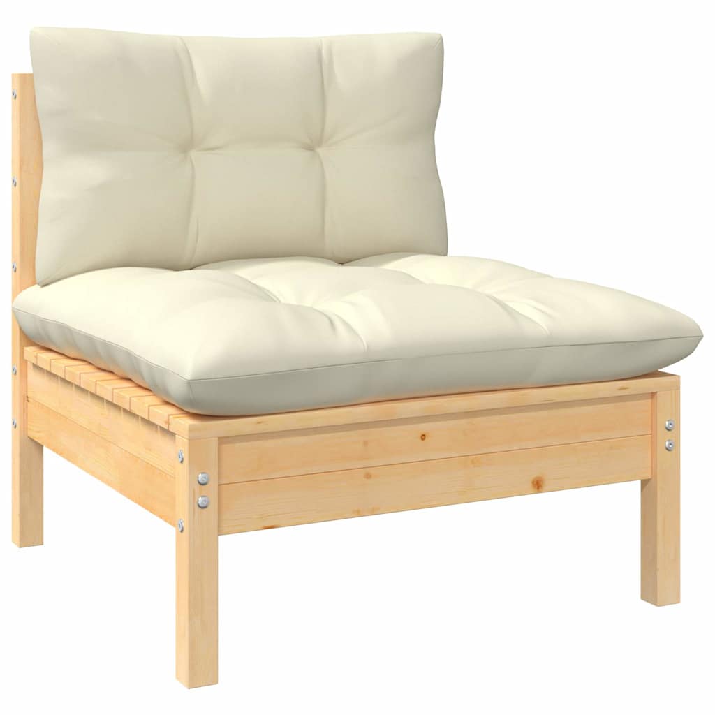 Garden Cream Cushions Pinewood