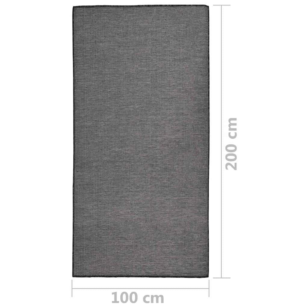 vidaXL Outdoor Flatweave Rug 100x200 cm Grey 6