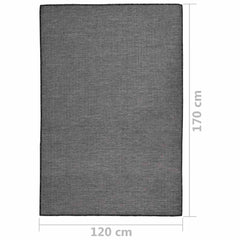 vidaXL Outdoor Flatweave Rug 120x170 cm Grey 6
