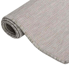 vidaXL Outdoor Flatweave Rug 80x250 cm Light Grey 3