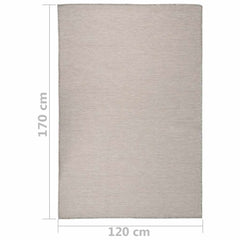 vidaXL Outdoor Flatweave Rug 120x170 cm Light Grey 6