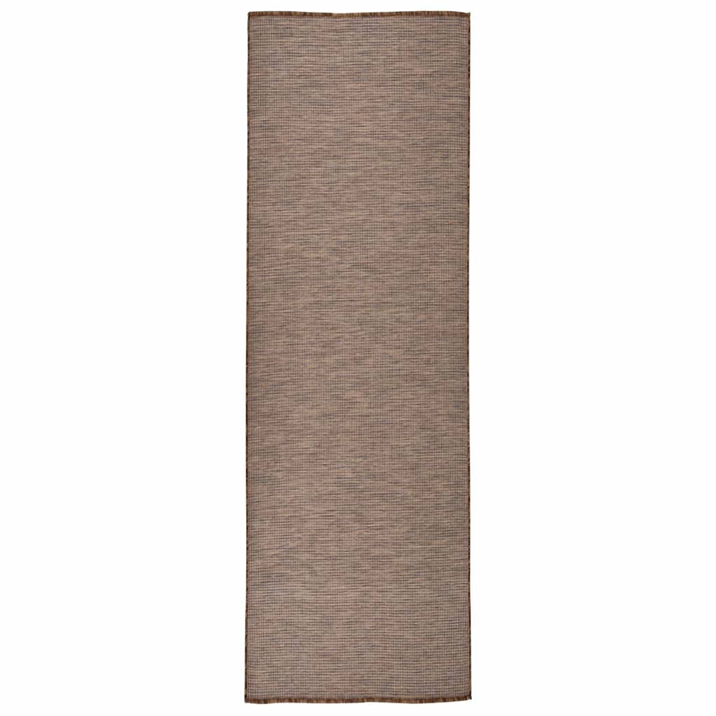 vidaXL Outdoor Flatweave Rug 80x250 cm Brown 1