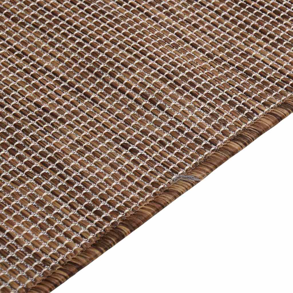 vidaXL Outdoor Flatweave Rug 80x250 cm Brown 4