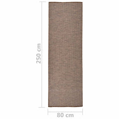 vidaXL Outdoor Flatweave Rug 80x250 cm Brown 6