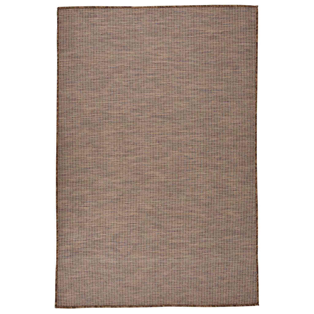 vidaXL Outdoor Flatweave Rug 120x170 cm Brown 1