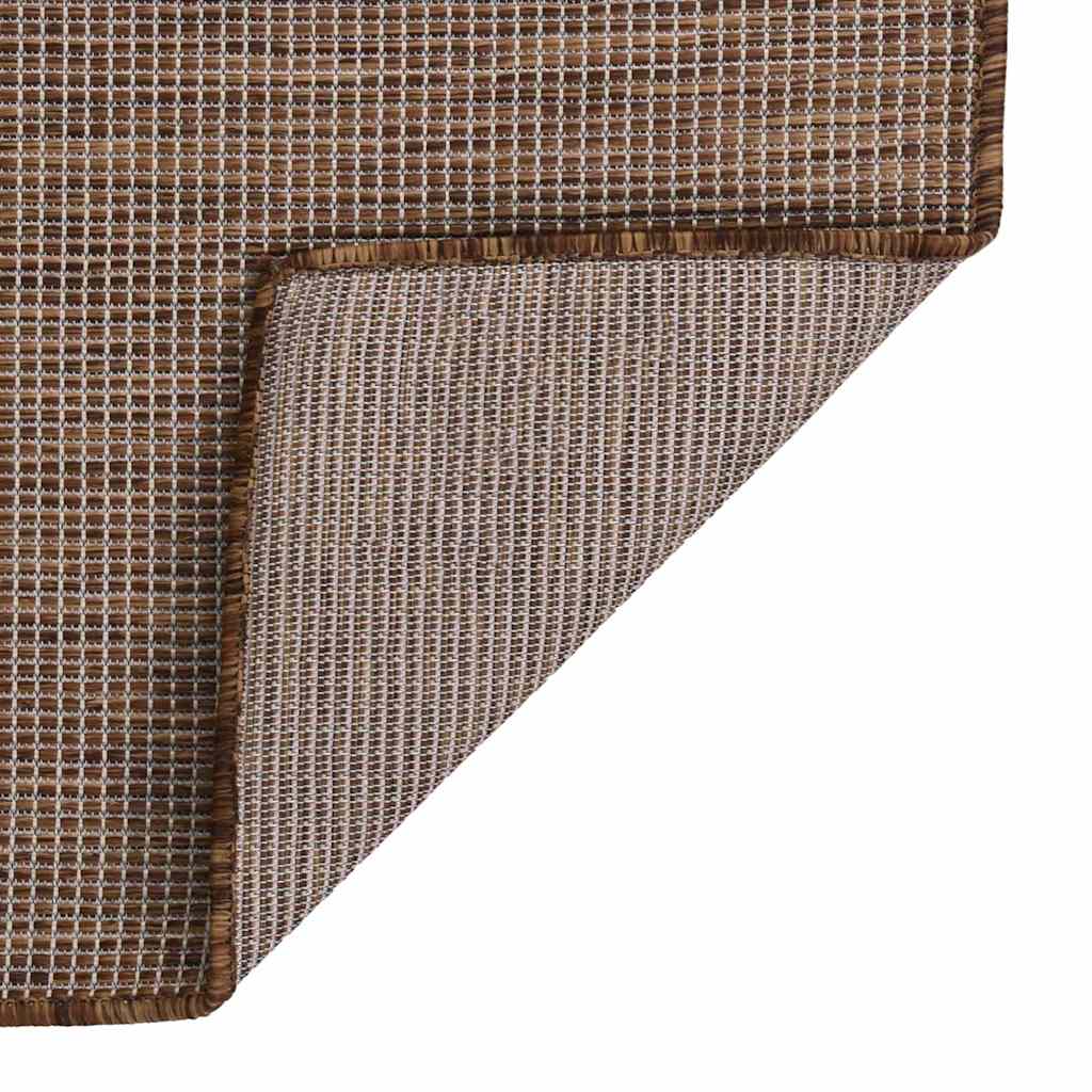 vidaXL Outdoor Flatweave Rug 120x170 cm Brown 2