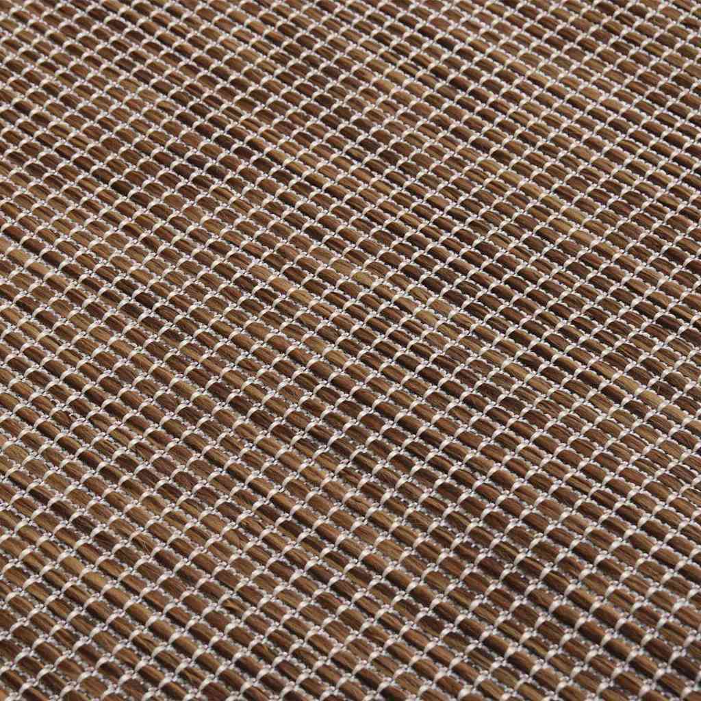 vidaXL Outdoor Flatweave Rug 120x170 cm Brown 5