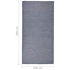 vidaXL Outdoor Flatweave Rug 100x200 cm Blue 6
