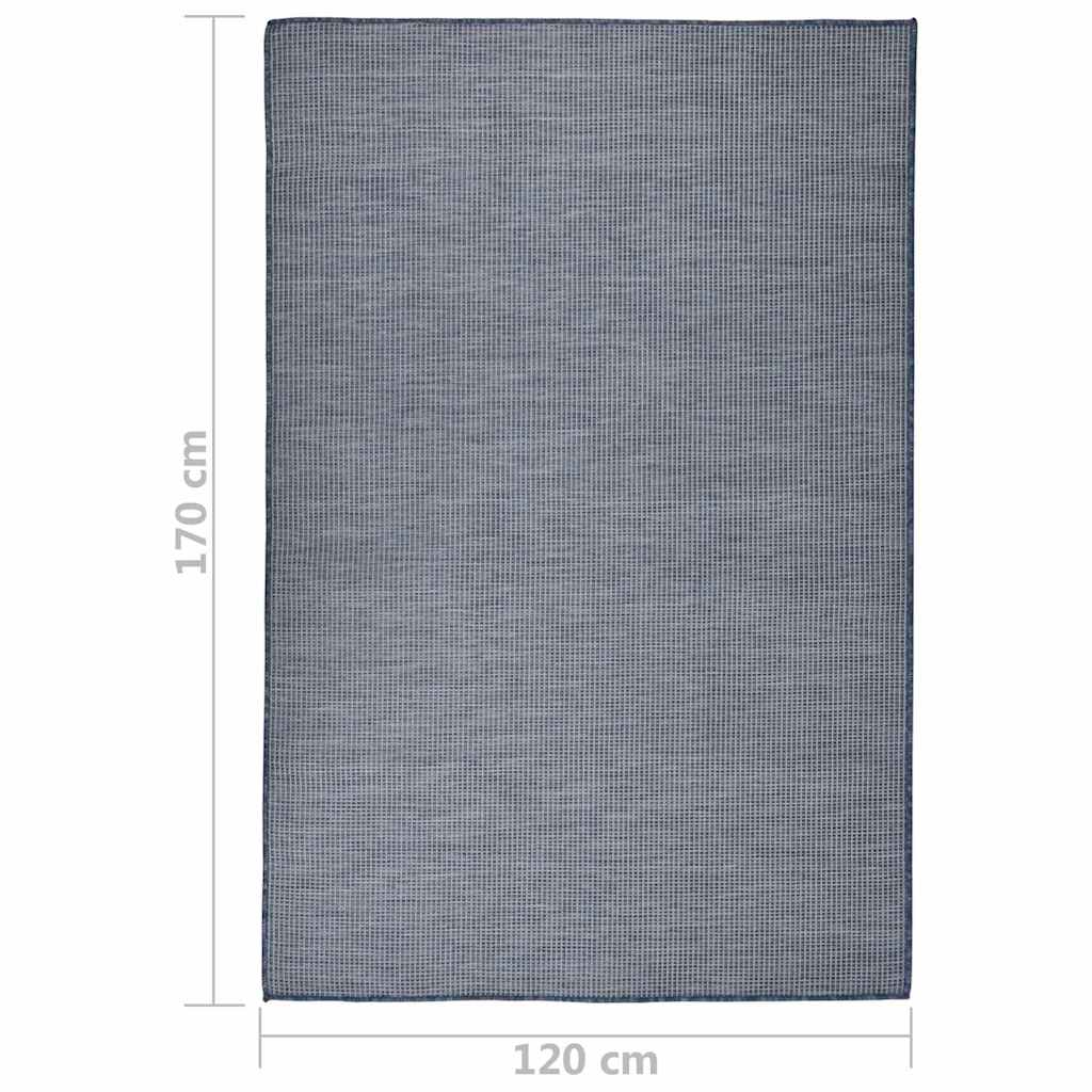 vidaXL Outdoor Flatweave Rug 120x170 cm Blue 6