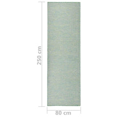 vidaXL Outdoor Flatweave Rug 80x250 cm Turquoise 6