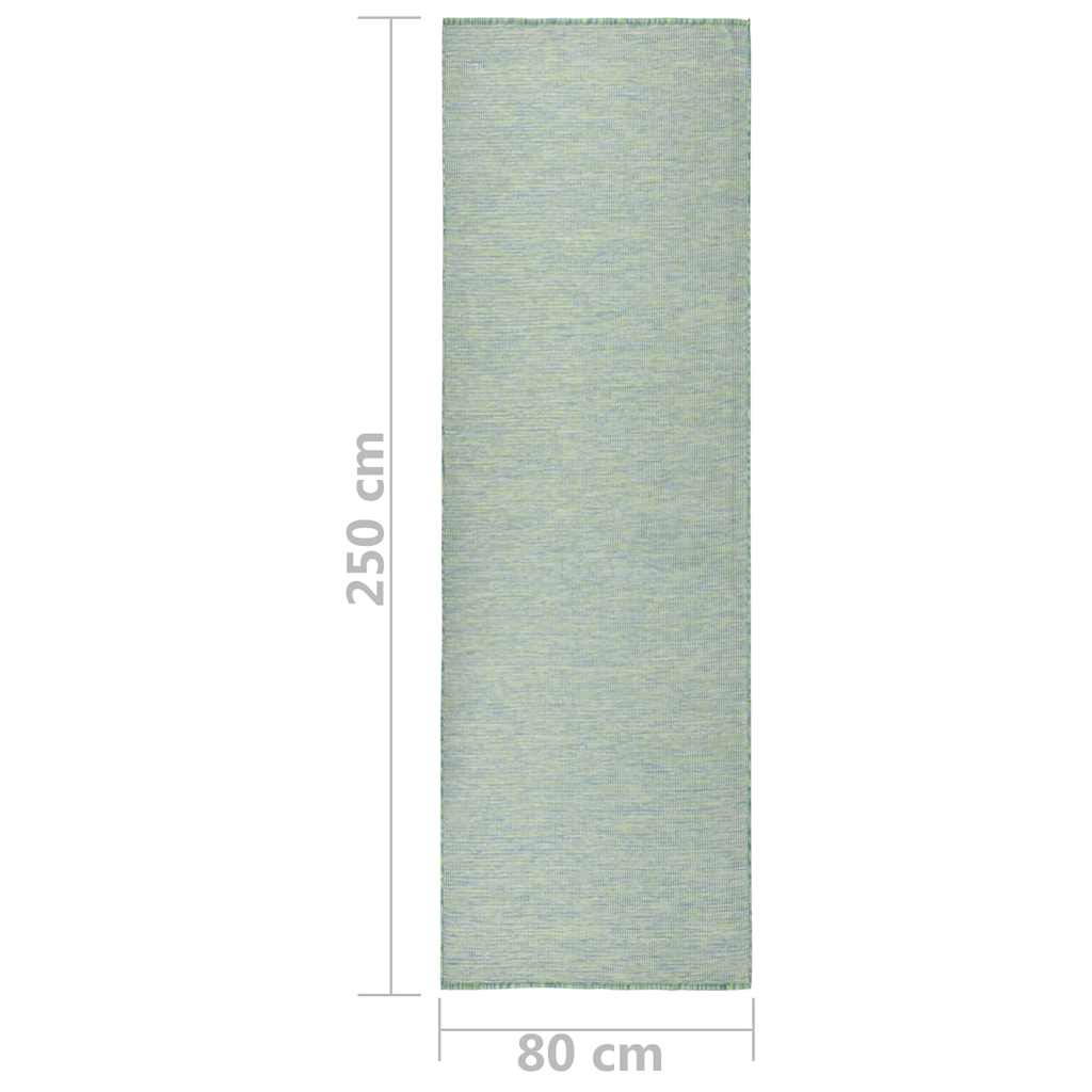 vidaXL Outdoor Flatweave Rug 80x250 cm Turquoise 6