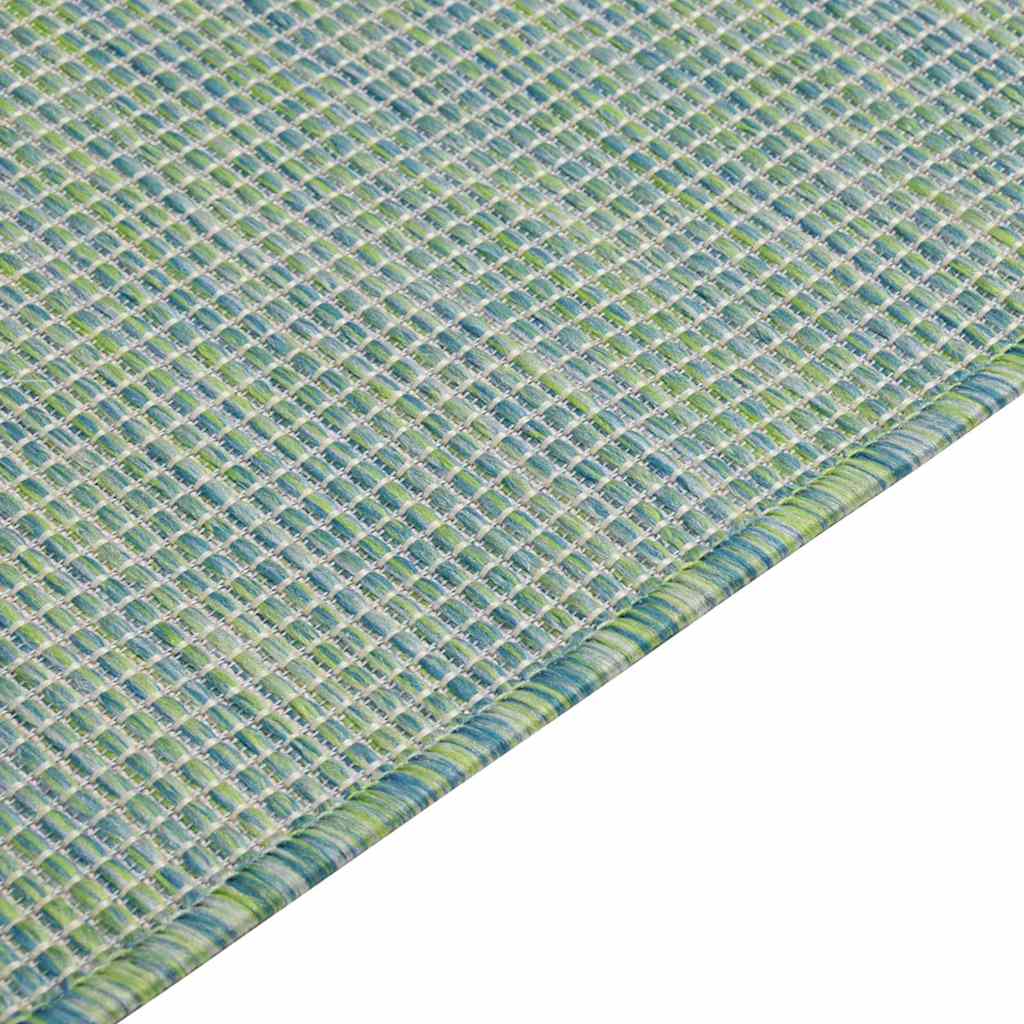 vidaXL Outdoor Flatweave Rug 100x200 cm Turquoise 4