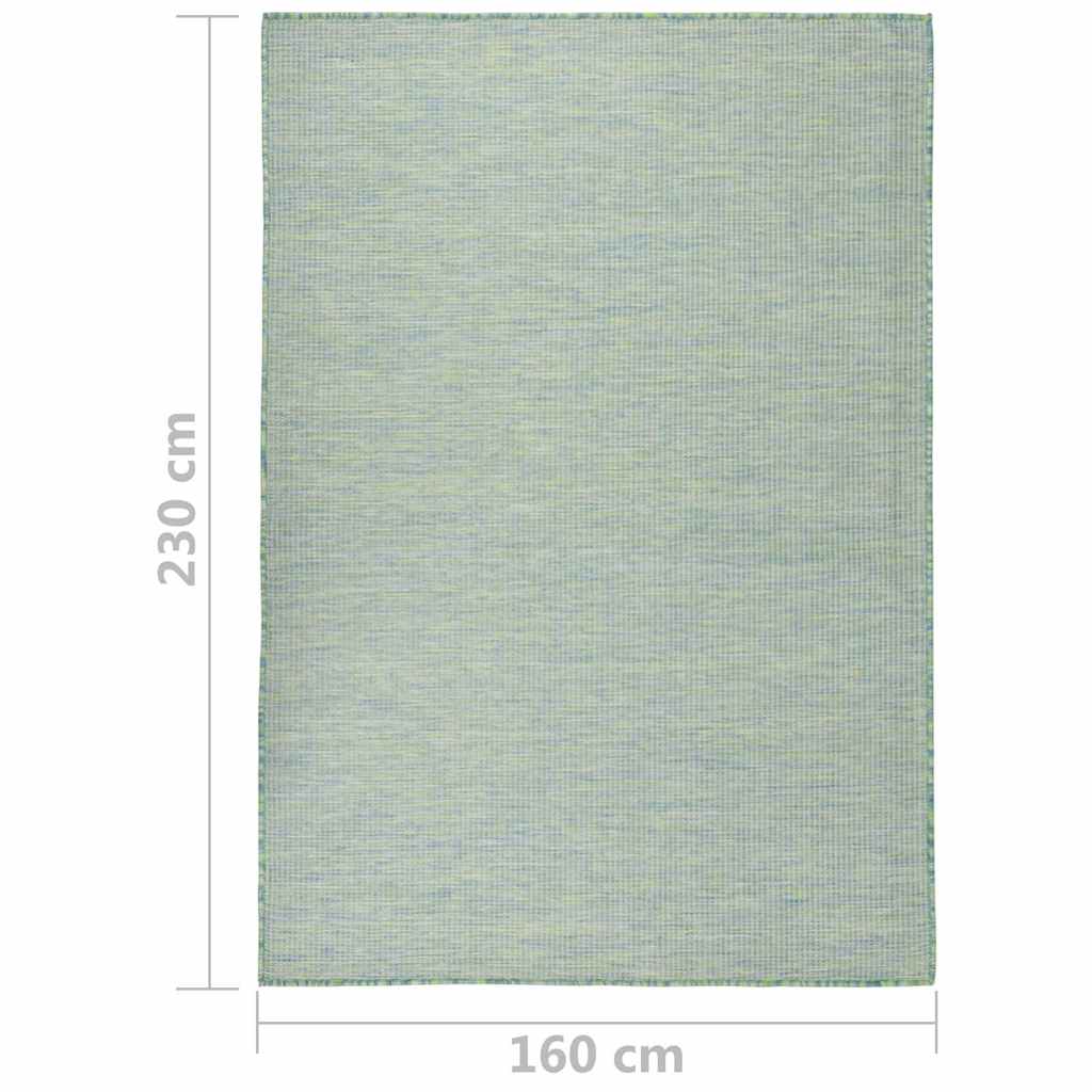 vidaXL Outdoor Flatweave Rug 160x230 cm Turquoise 6