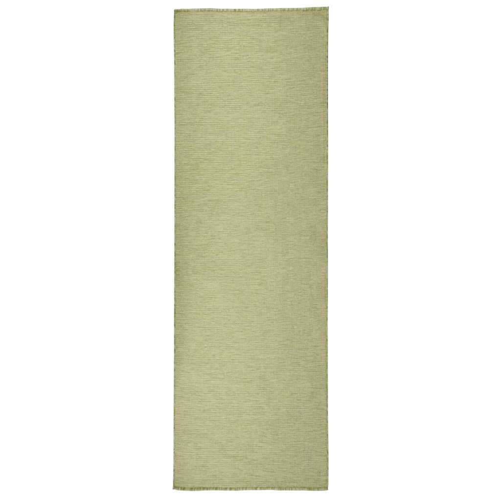 vidaXL Outdoor Flatweave Rug 80x250 cm Green 1