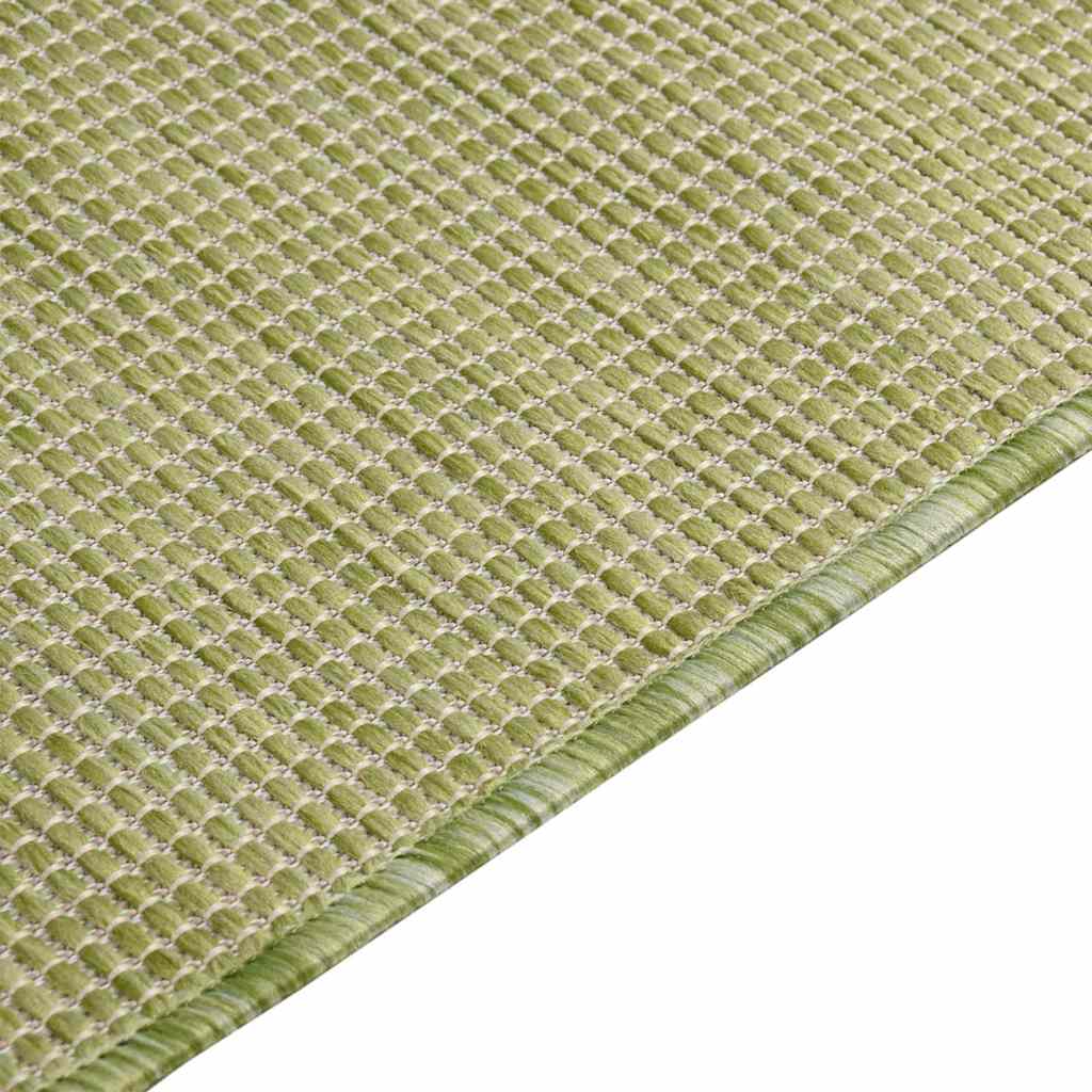 vidaXL Outdoor Flatweave Rug 100x200 cm Green 4