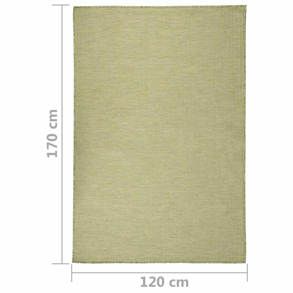 vidaXL Outdoor Flatweave Rug 120x170 cm Green 6