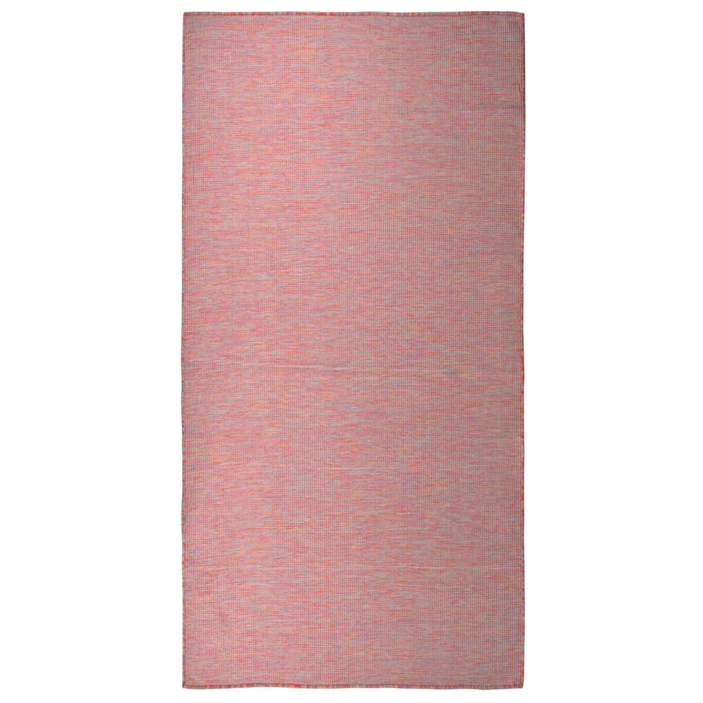 vidaXL Outdoor Flatweave Rug 100x200 cm Red 1
