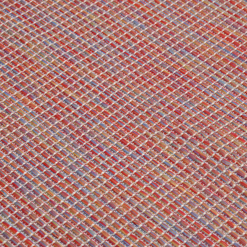 vidaXL Outdoor Flatweave Rug 120x170 cm Red 5