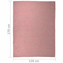 vidaXL Outdoor Flatweave Rug 120x170 cm Red 6