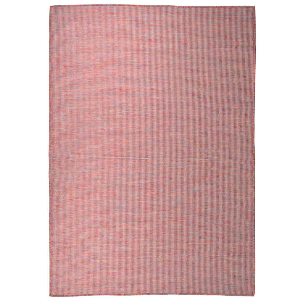 Outdoor Flatweave Rug 140x200 cm Red