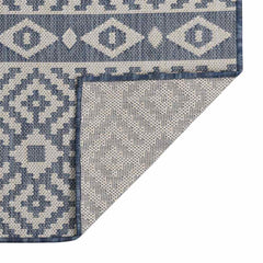 vidaXL Outdoor Flatweave Rug 80x250 cm Blue Stripes 2