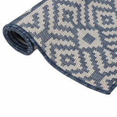 vidaXL Outdoor Flatweave Rug 120x170 cm Blue Stripes 3
