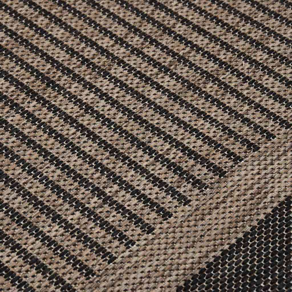 vidaXL Outdoor Flatweave Rug 120x170 cm Dark Brown 5