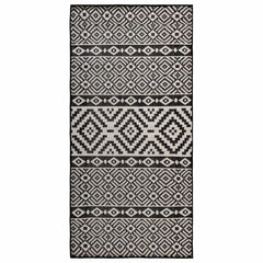 Outdoor Flatweave Rug 100x200 cm Width 100 cm Black stripes