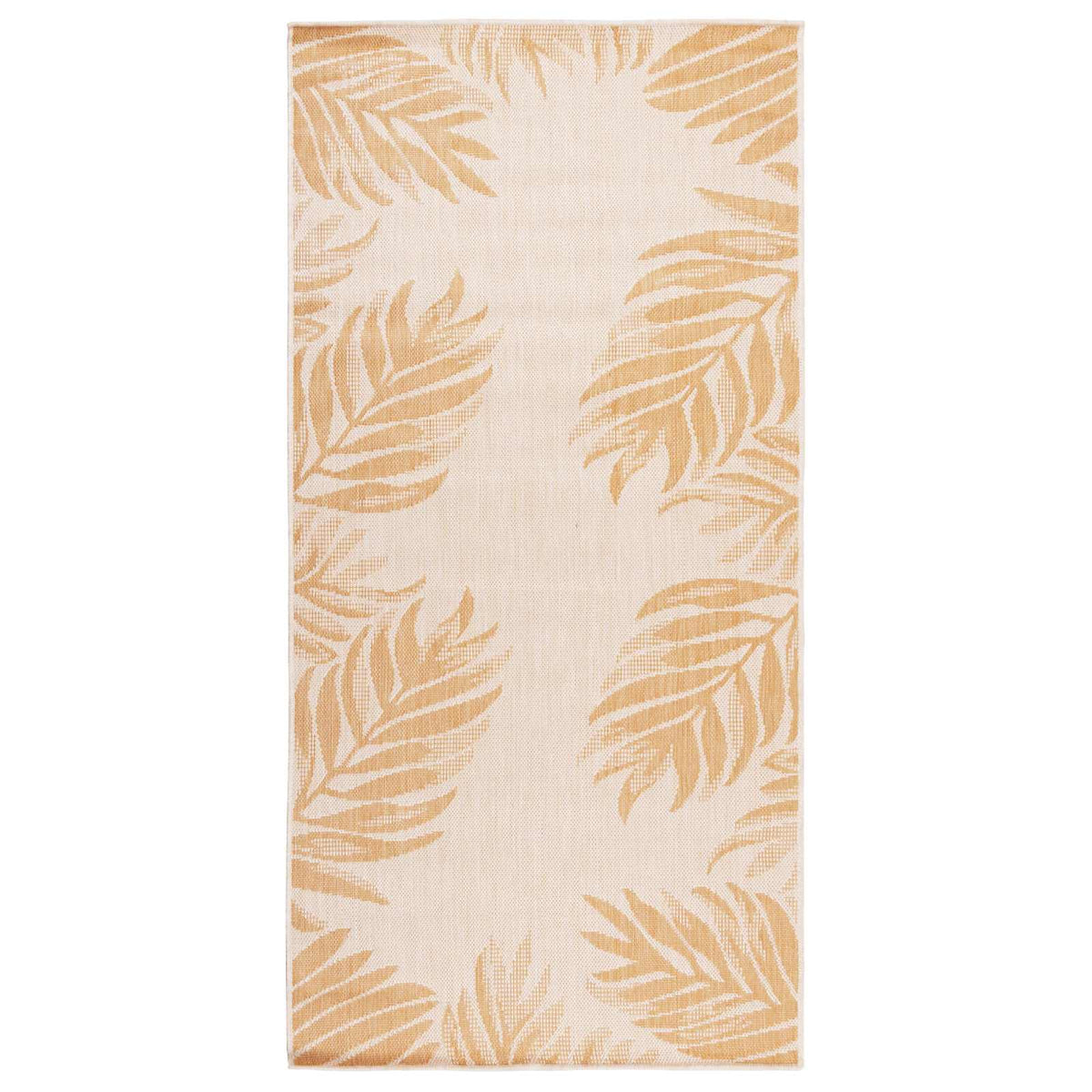 Outdoor Flatweave Rug 100x200 cm Width 100 cm Leaf pattern