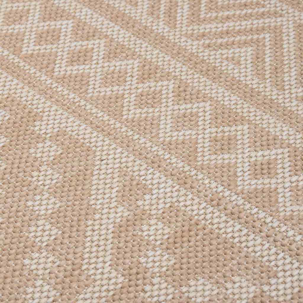 Outdoor Flatweave Rug Brown Stripes, image 5