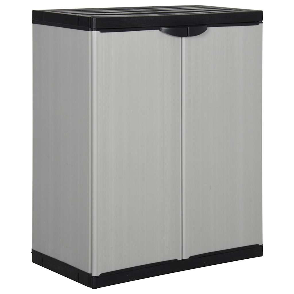 vidaXL Garden Storage Cabinet with 1 Shelf Grey and Black 68x40x85 cm 1