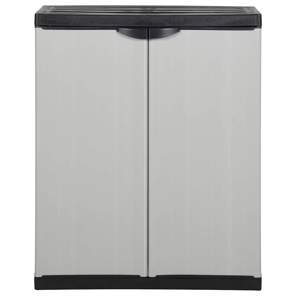 vidaXL Garden Storage Cabinet with 1 Shelf Grey and Black 68x40x85 cm 2
