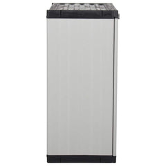 vidaXL Garden Storage Cabinet with 1 Shelf Grey and Black 68x40x85 cm 4