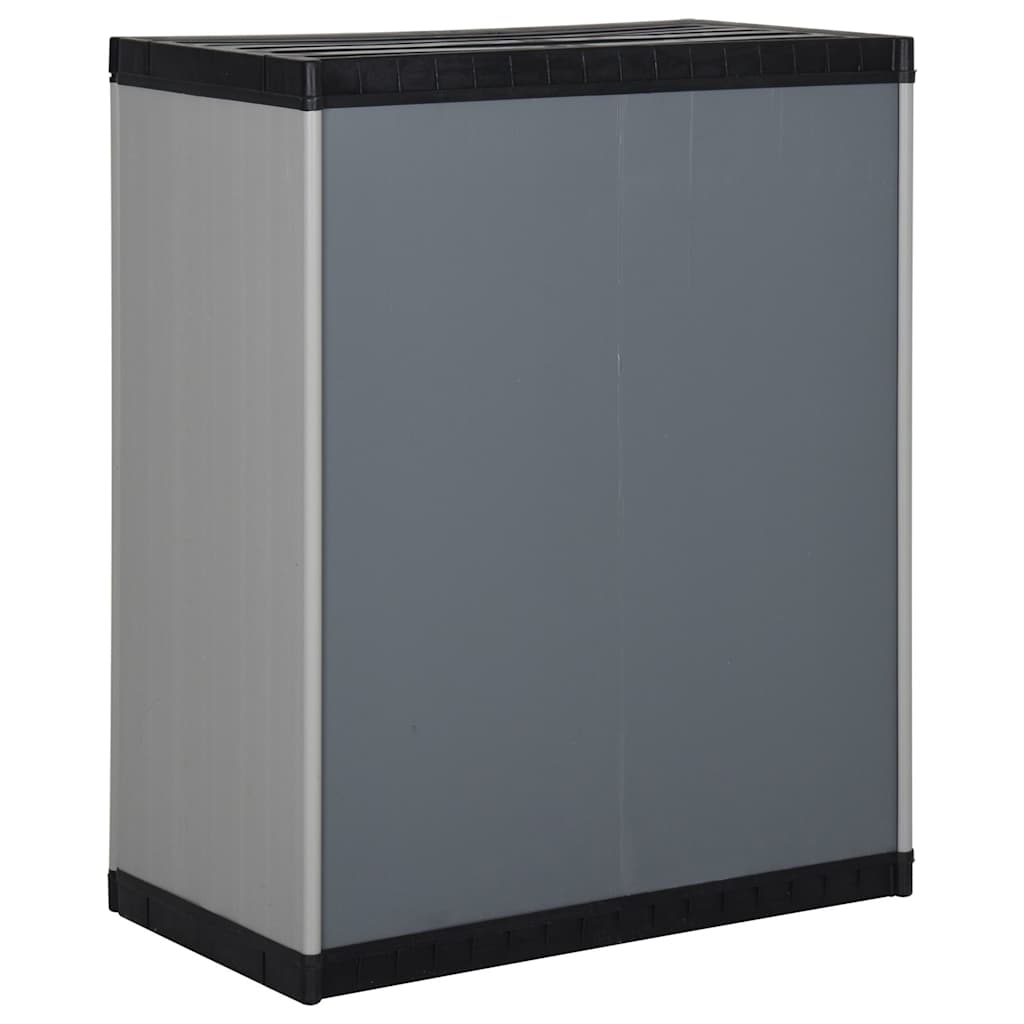 vidaXL Garden Storage Cabinet with 1 Shelf Grey and Black 68x40x85 cm 5