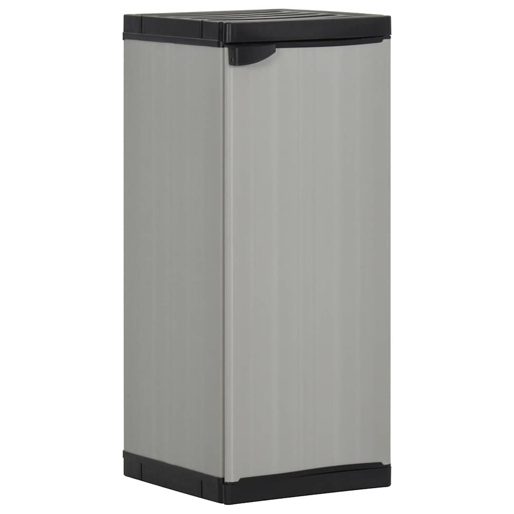 vidaXL Garden Storage Cabinet with 1 Shelf Grey and Black 35x40x85 cm 1