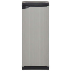 vidaXL Garden Storage Cabinet with 1 Shelf Grey and Black 35x40x85 cm 2