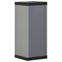vidaXL Garden Storage Cabinet with 1 Shelf Grey and Black 35x40x85 cm 6
