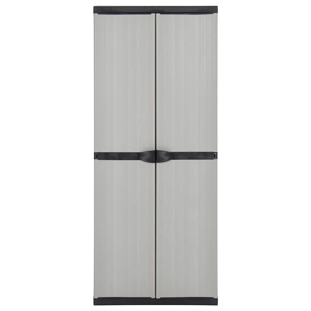 vidaXL Garden Storage Cabinet with 3 Shelves Grey&Black 68x40x168 cm 2
