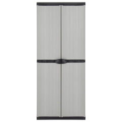 vidaXL Garden Storage Cabinet with 3 Shelves Grey&Black 68x40x168 cm 2