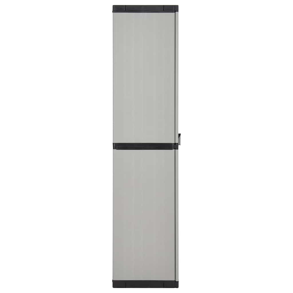 vidaXL Garden Storage Cabinet with 3 Shelves Grey&Black 68x40x168 cm 4