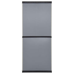 vidaXL Garden Storage Cabinet with 3 Shelves Grey&Black 68x40x168 cm 5