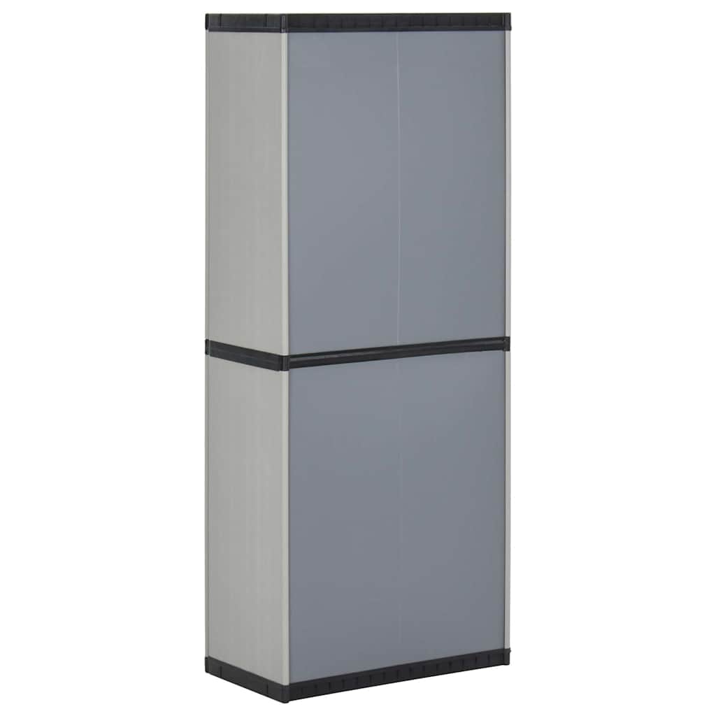 vidaXL Garden Storage Cabinet with 3 Shelves Grey&Black 68x40x168 cm 6