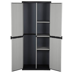 vidaXL Garden Storage Cabinet with 3 Shelves Grey&Black 68x40x168 cm 3
