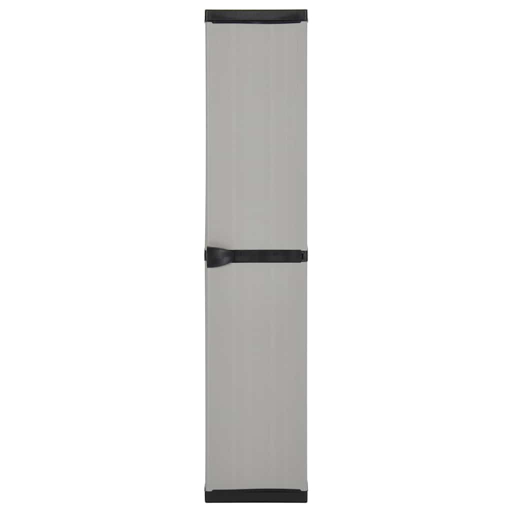vidaXL Garden Storage Cabinet with 3 Shelves Grey & Black 34x40x168 cm 2