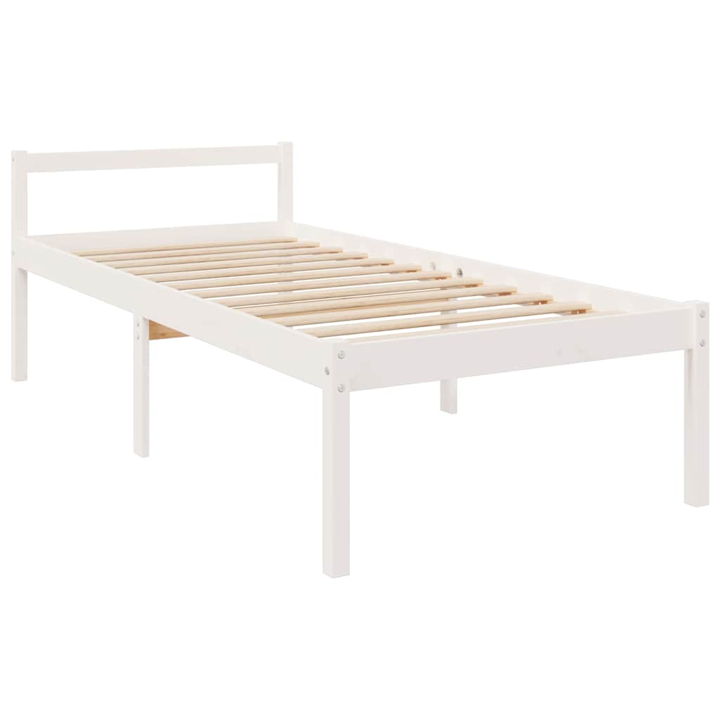 Senior Bed without Mattress 90x190cm Single White 2FT6 Small Single