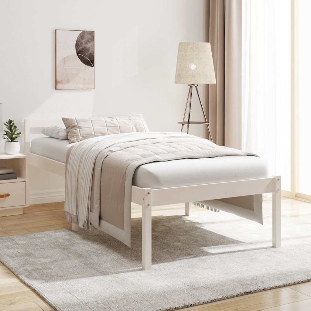 Senior Bed without Mattress 90x190cm Single White 2FT6 Small Single